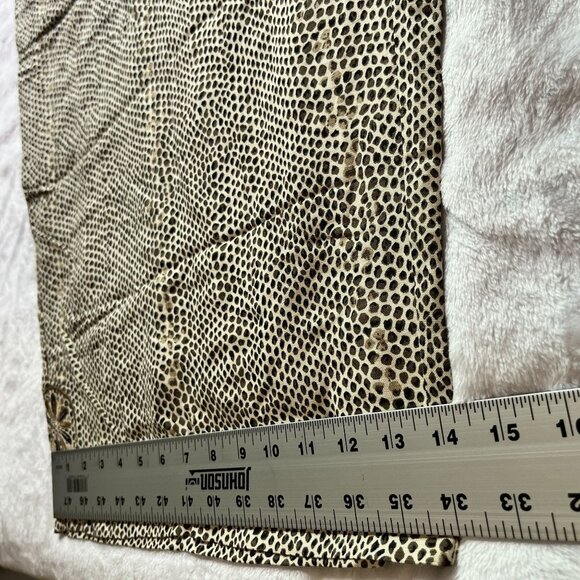 Avenue Womens Snakeskin Bermuda Shorts Size 32 Brown Linen Blend Embroidered Hem - Picture 10 of 13